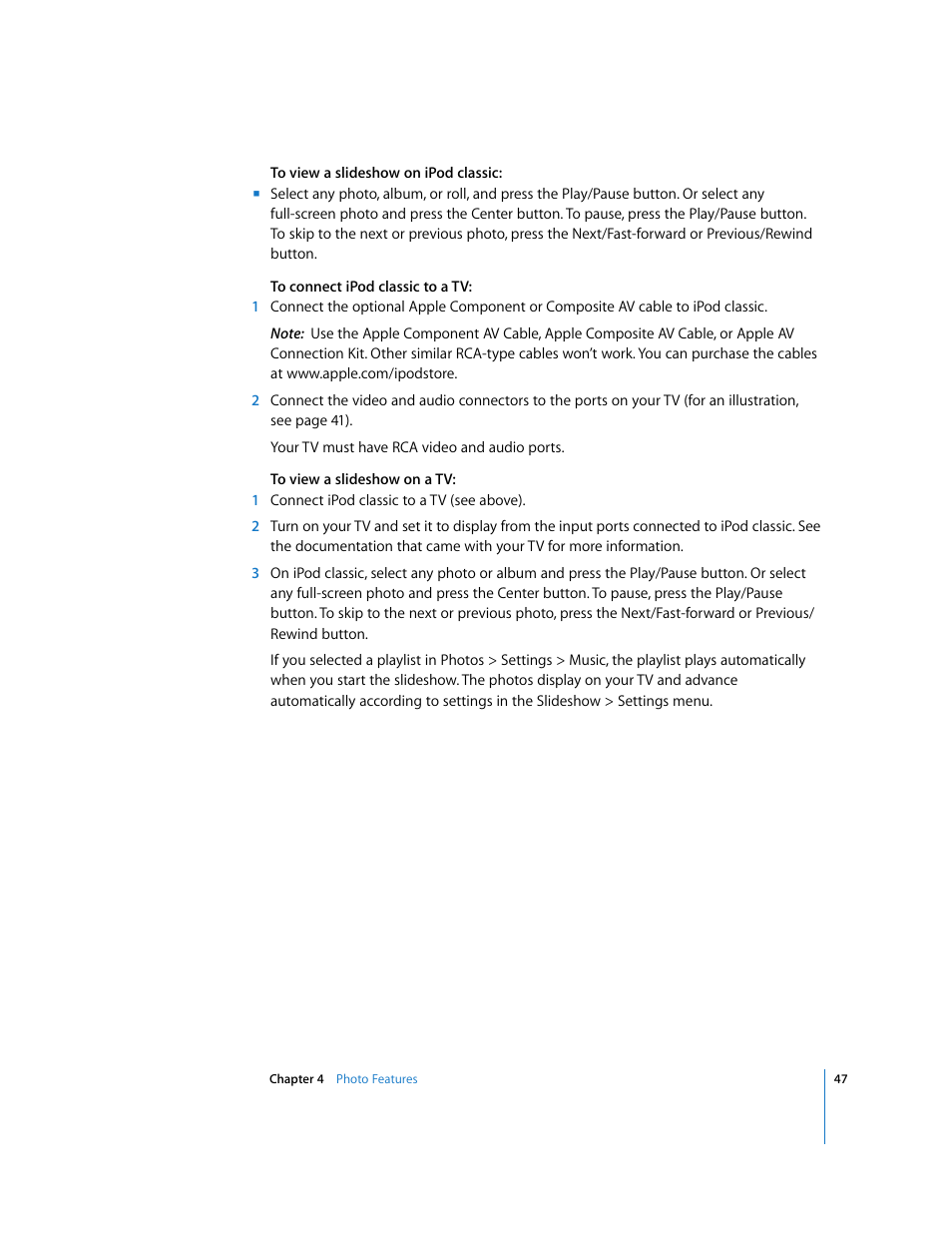 Apple iPod Classic User Manual | Page 47 / 76