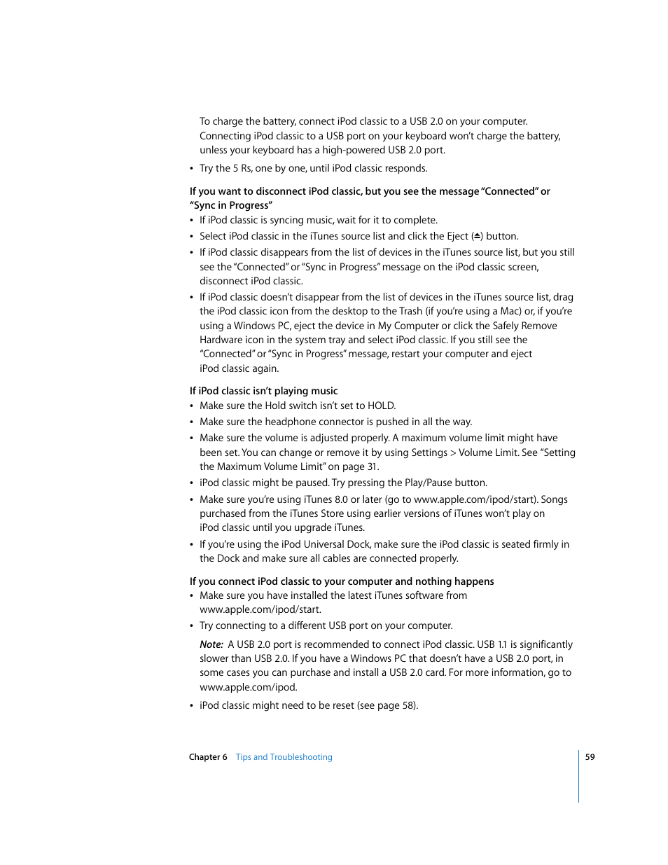 Apple iPod Classic User Manual | Page 59 / 76