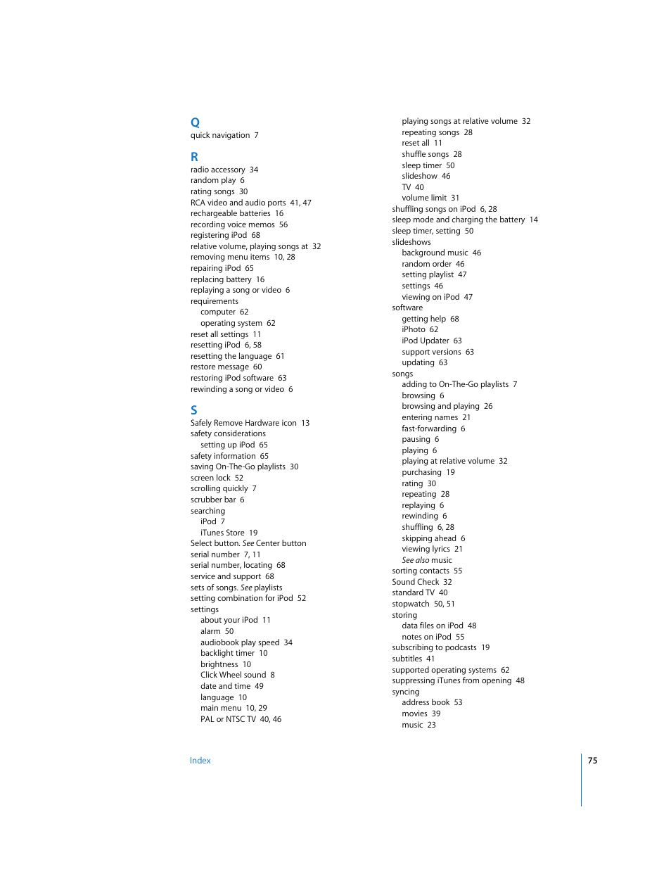Apple iPod Classic User Manual | Page 75 / 76