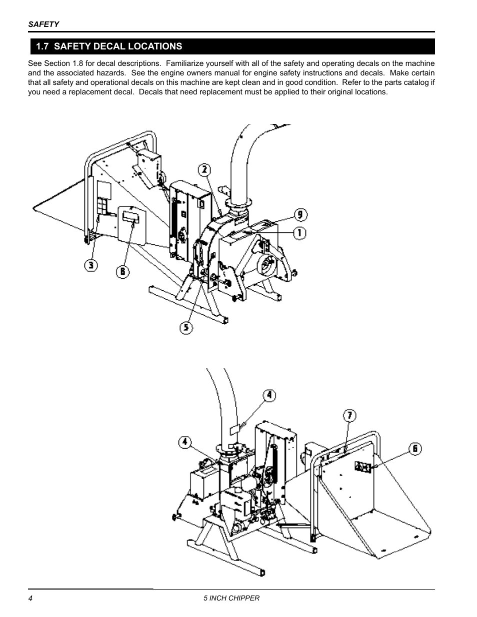 7 safety decal locations | Echo 74554 Owners Manual v.3 User Manual | Page 8 / 26