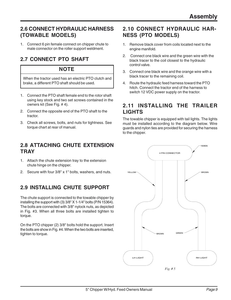 Assembly, 9 installing chute support | Echo 74520 Owners Manual v.2 User Manual | Page 13 / 36