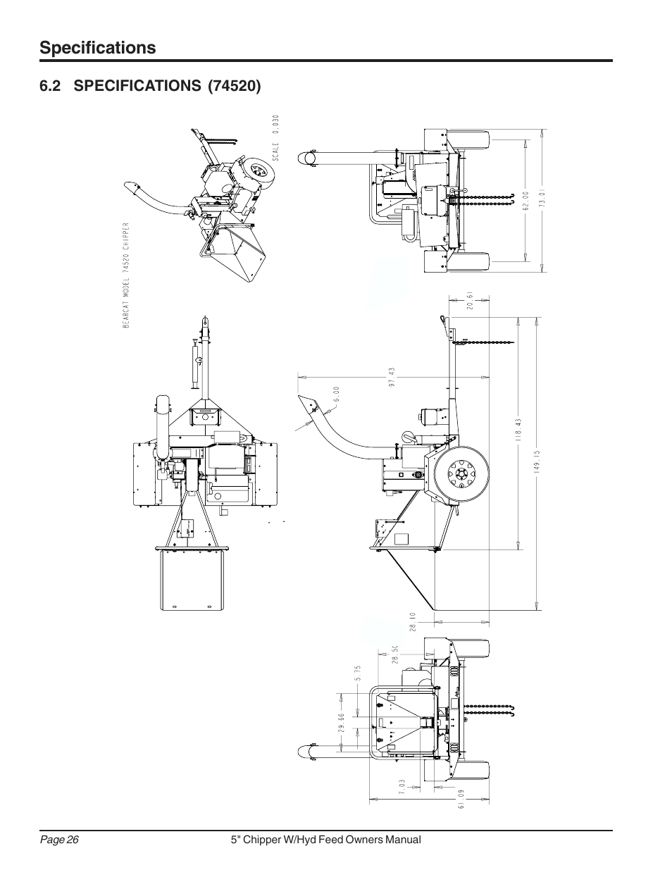 Specifications | Echo 74520 Owners Manual v.2 User Manual | Page 30 / 36