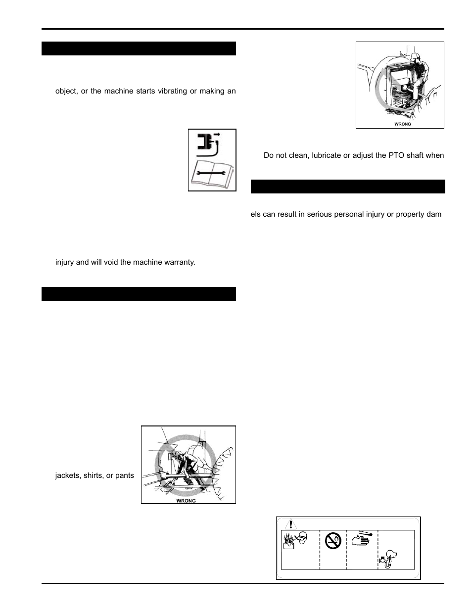 Danger / poison, 6 battery safety 1.4 operation safety (cont.), 5 pto safety | Echo 73454 Owners Manual v.3 User Manual | Page 9 / 40