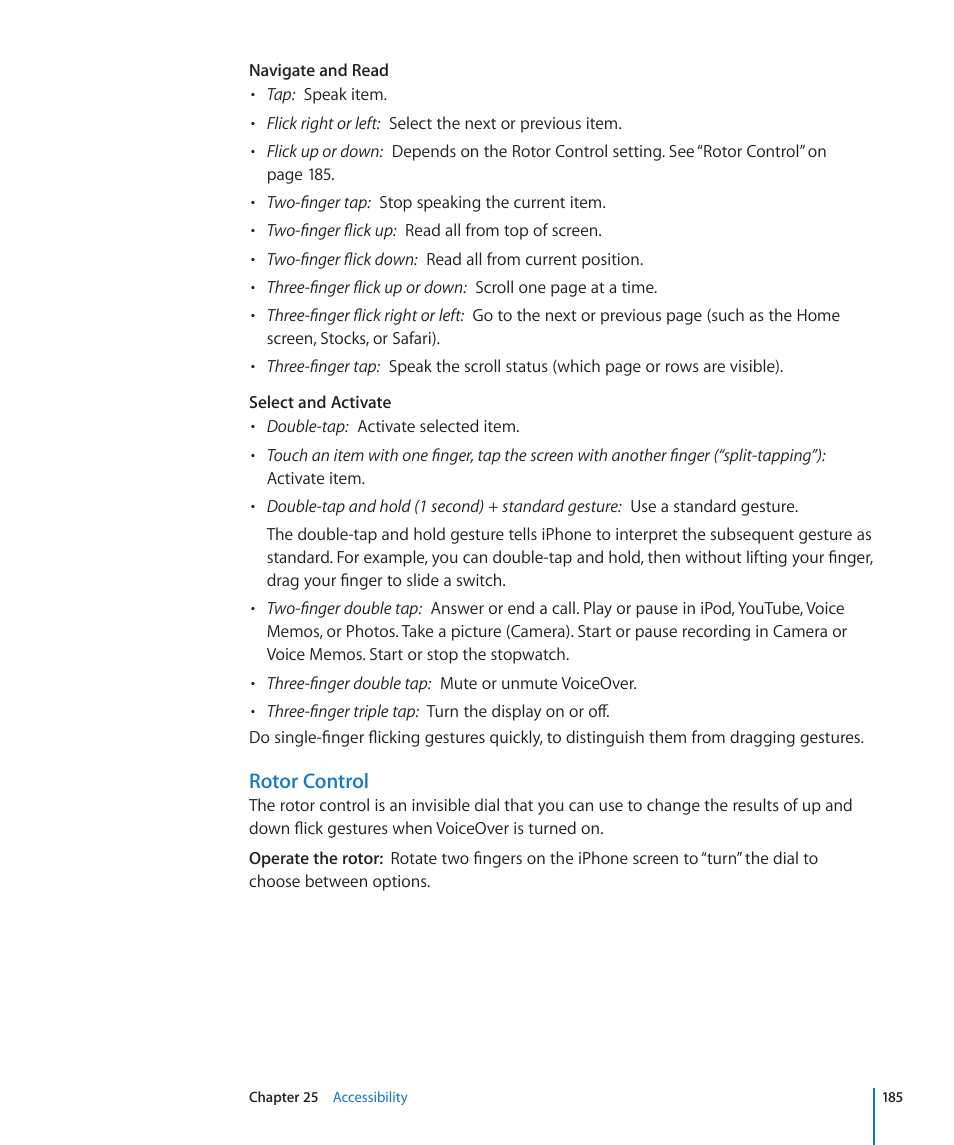 Rotor control | Apple iPhone OS 3.1 User Manual | Page 185 / 217