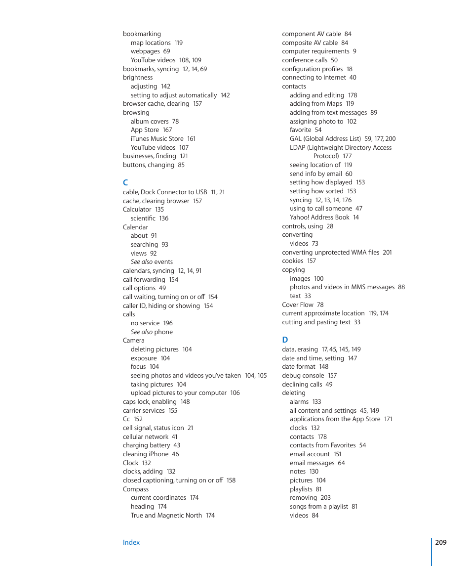 Apple iPhone OS 3.1 User Manual | Page 209 / 217