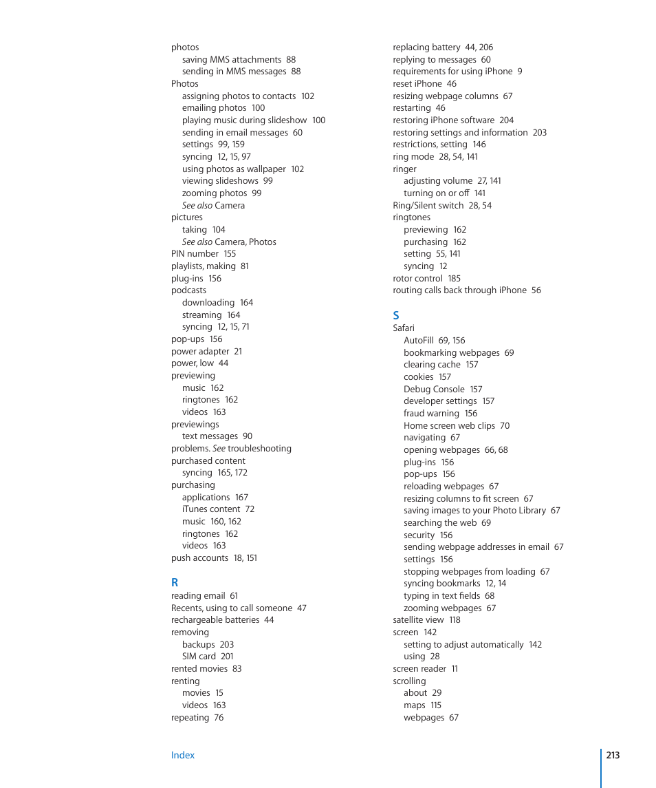 Apple iPhone OS 3.1 User Manual | Page 213 / 217