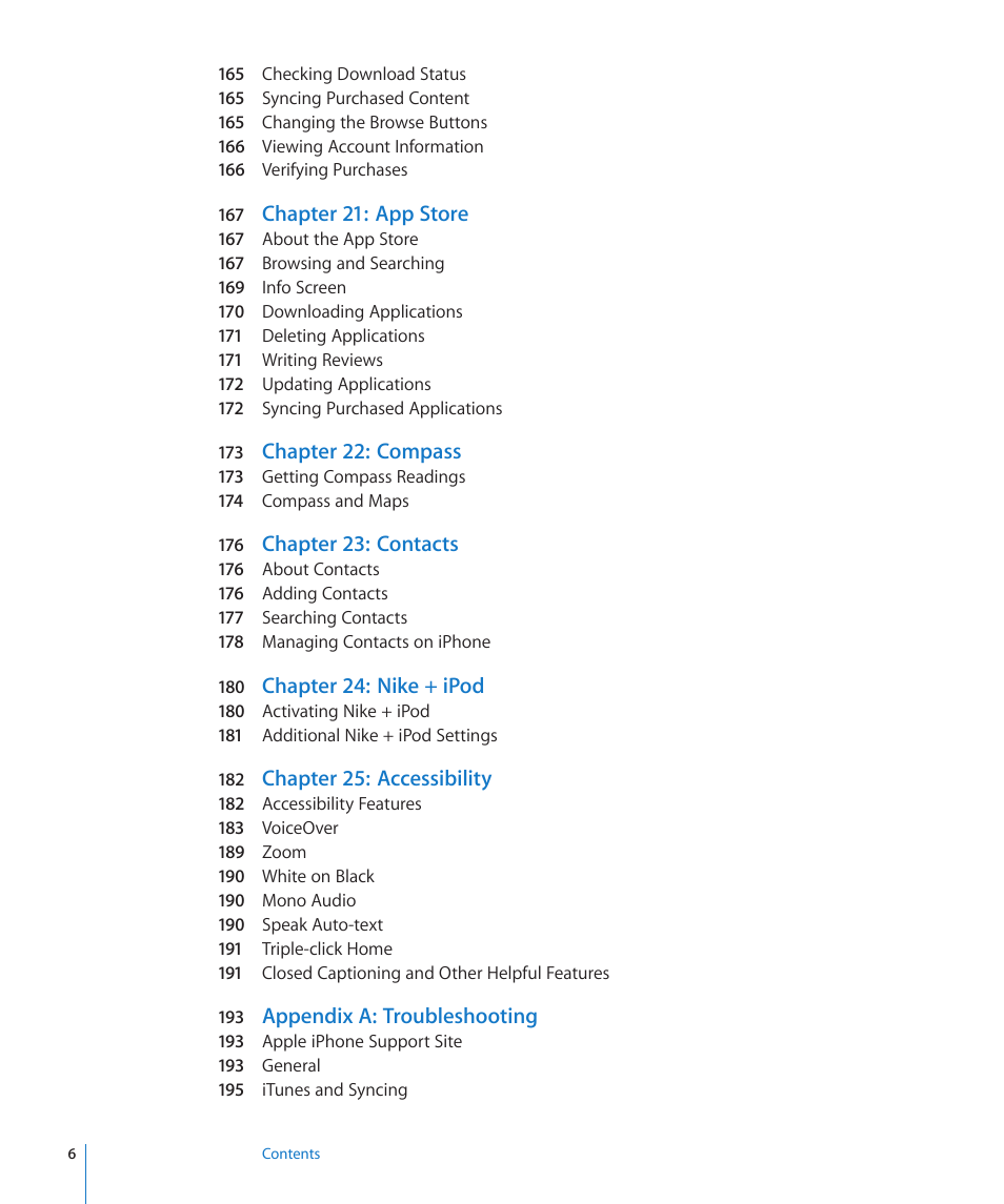 Apple iPhone OS 3.1 User Manual | Page 6 / 217