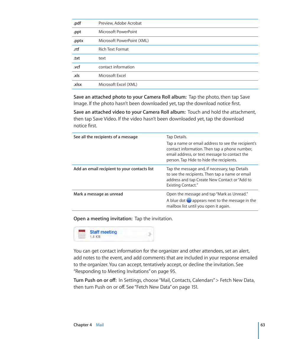 Apple iPhone OS 3.1 User Manual | Page 63 / 217