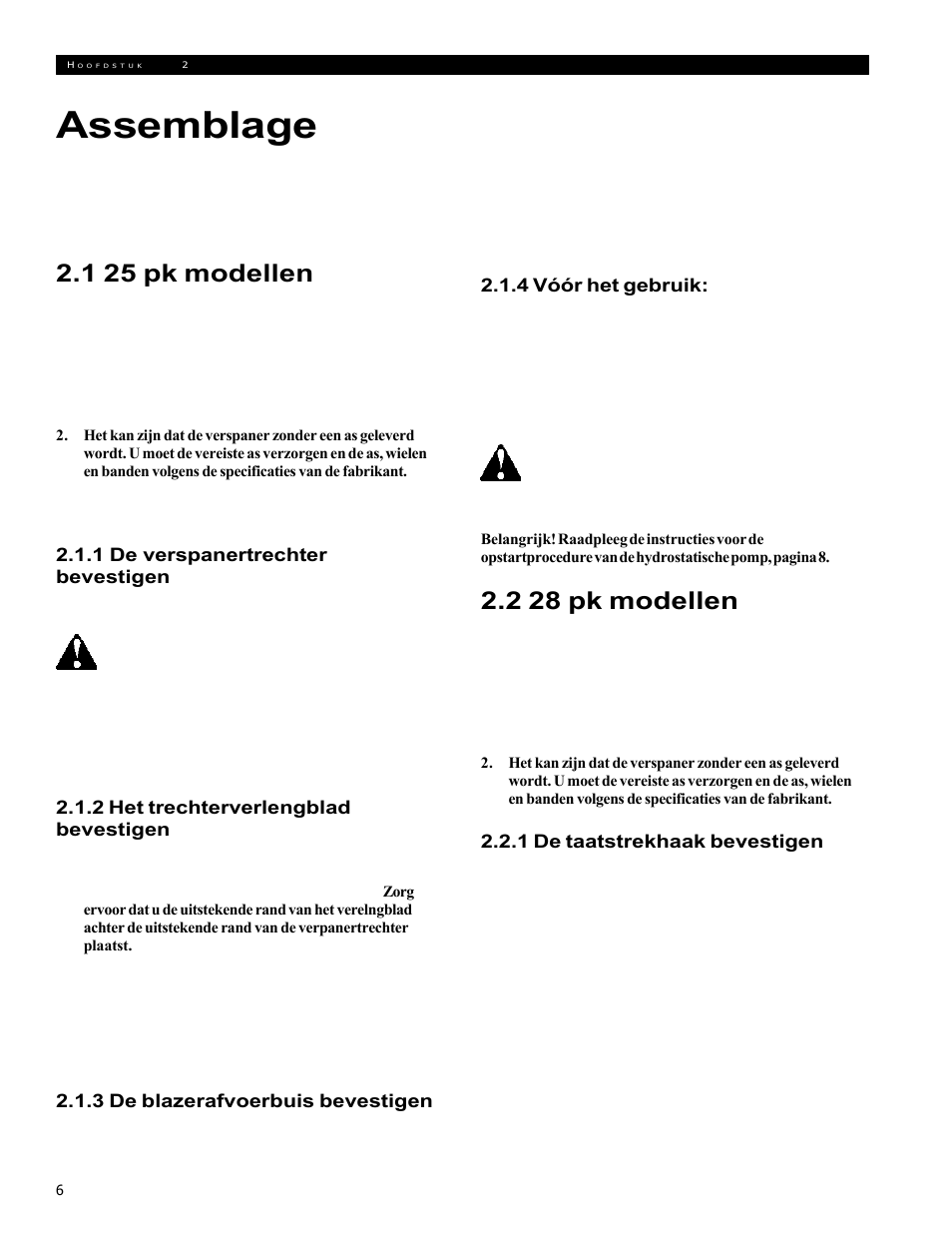 Assemblage, 2 28 pk modellen, 1 25 pk modellen | Echo 72854s User Manual | Page 109 / 206