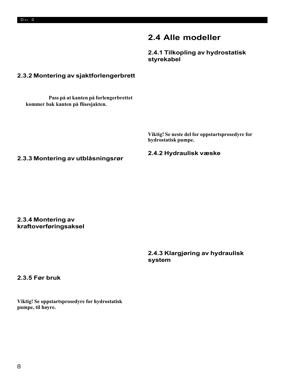 4 alle modeller | Echo 72854s User Manual | Page 144 / 206