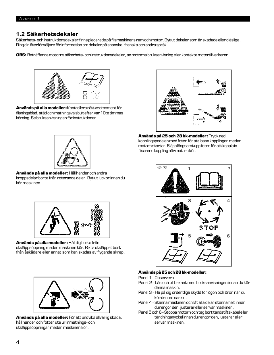 2 säkerhetsdekaler | Echo 72854s User Manual | Page 173 / 206