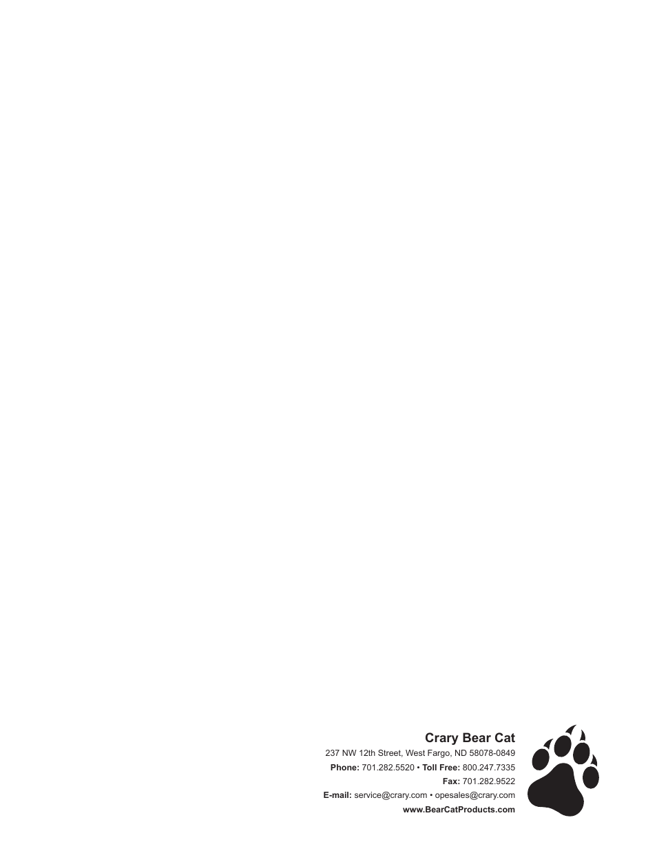Crary bear cat | Echo 72854s User Manual | Page 206 / 206