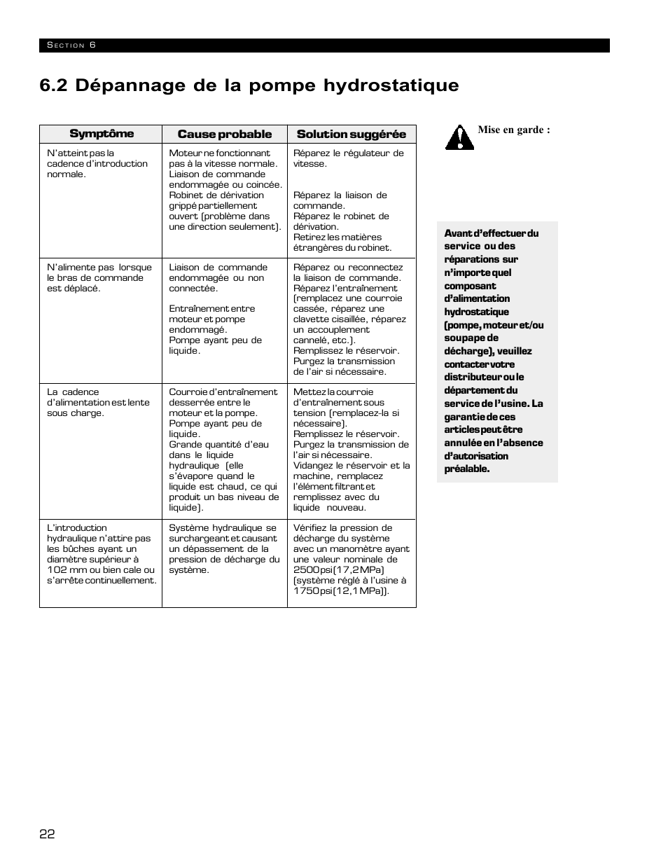 2 dépannage de la pompe hydrostatique | Echo 72854s User Manual | Page 59 / 206