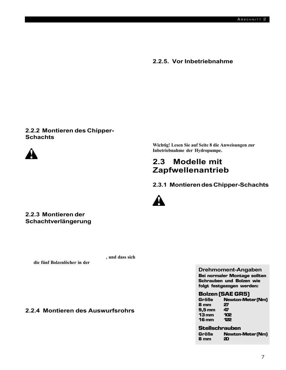 3 modelle mit zapfwellenantrieb | Echo 72854s User Manual | Page 77 / 206