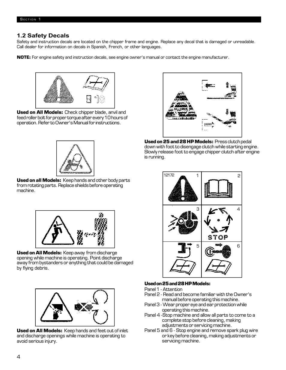 2 safety decals | Echo 72854s User Manual | Page 8 / 206