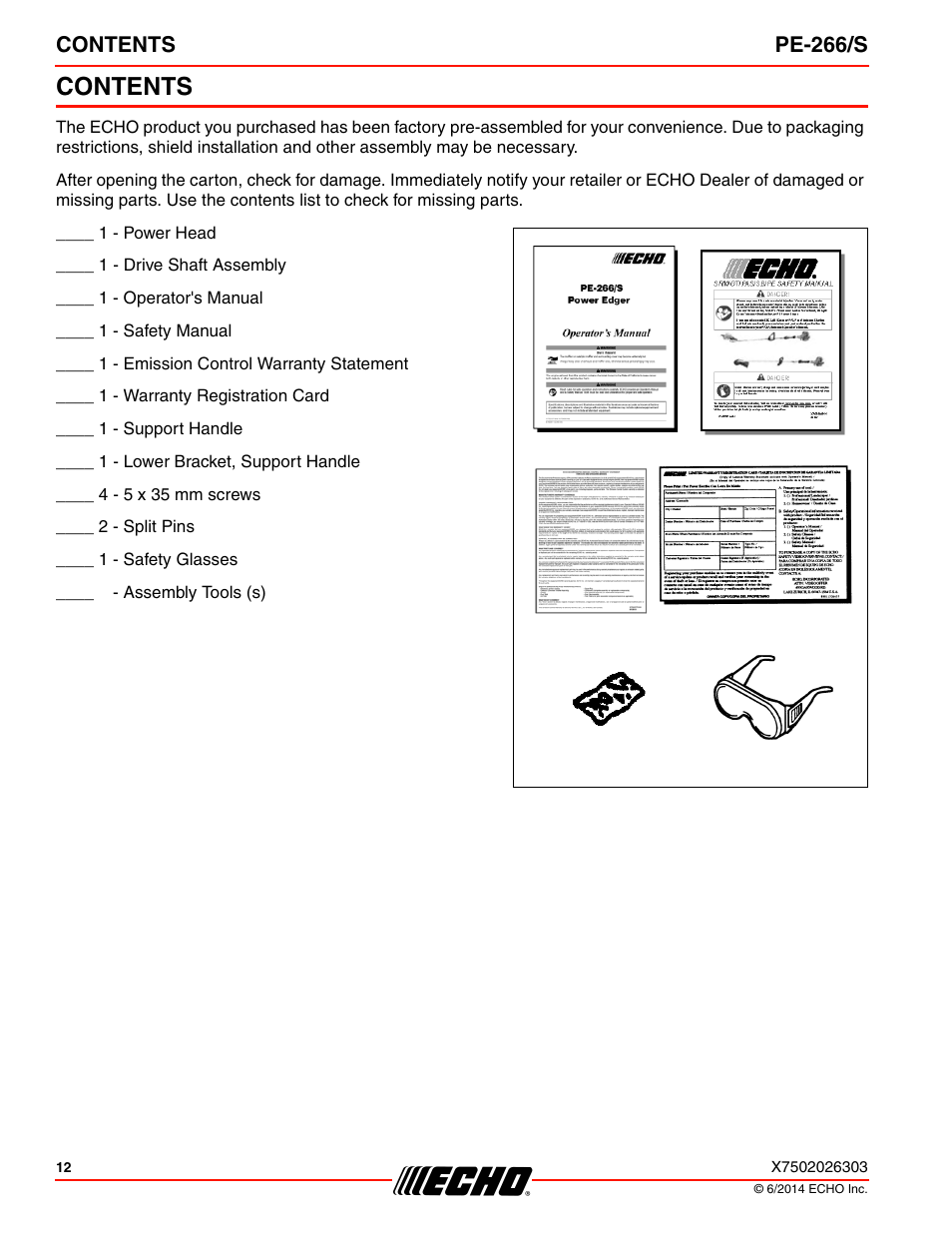 Echo PE-266 User Manual | Page 12 / 32