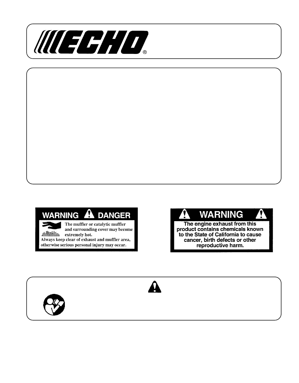 Echo PE-260 Serial 03001001 - 03999999 User Manual | 36 pages