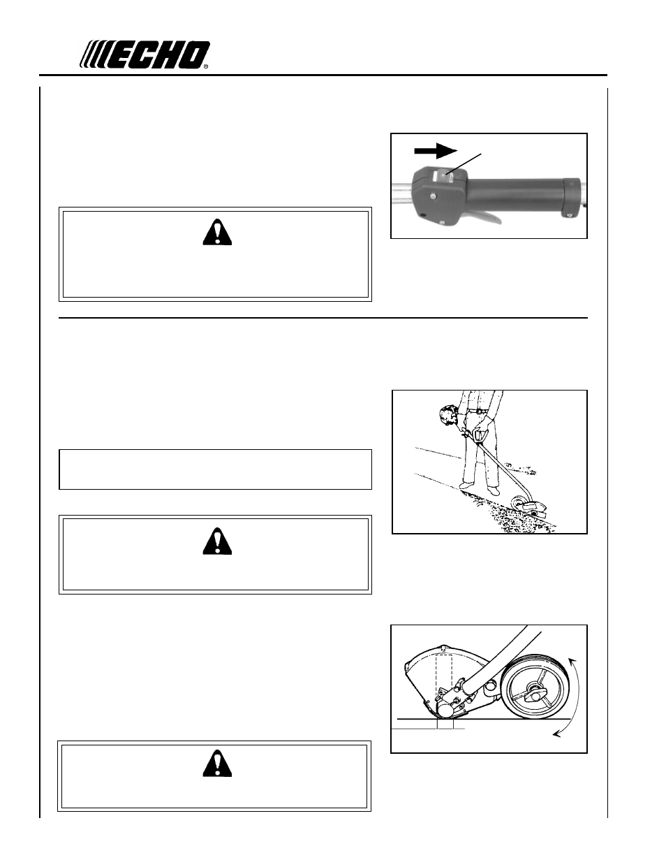 Warning danger | Echo PE-260 Serial 03001001 - 03999999 User Manual | Page 22 / 36