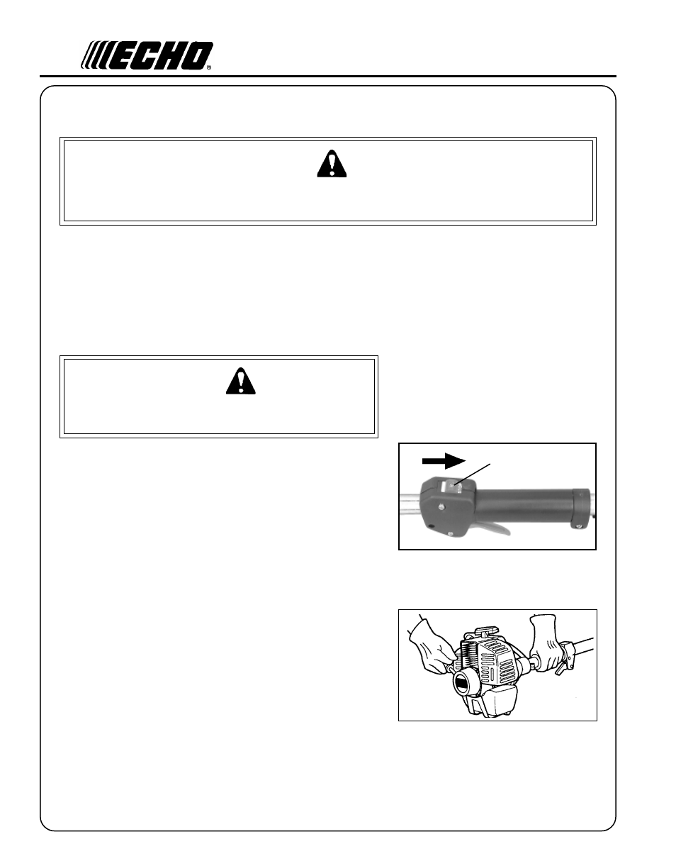 Warning danger | Echo PE-260 Serial 03001001 - 03999999 User Manual | Page 32 / 36