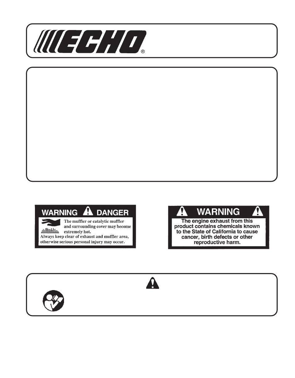 Echo PE-230 Serial 06001001 - 06999999 User Manual | 28 pages