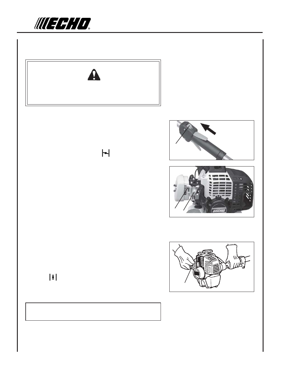 Starting cold engine, Warning danger | Echo PE-230 Serial 06001001 - 06999999 User Manual | Page 12 / 28