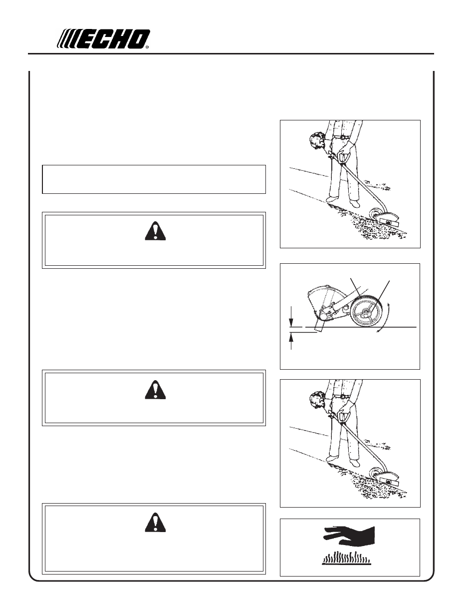 Operating techniques, Warning danger | Echo PE-230 Serial 06001001 - 06999999 User Manual | Page 14 / 28