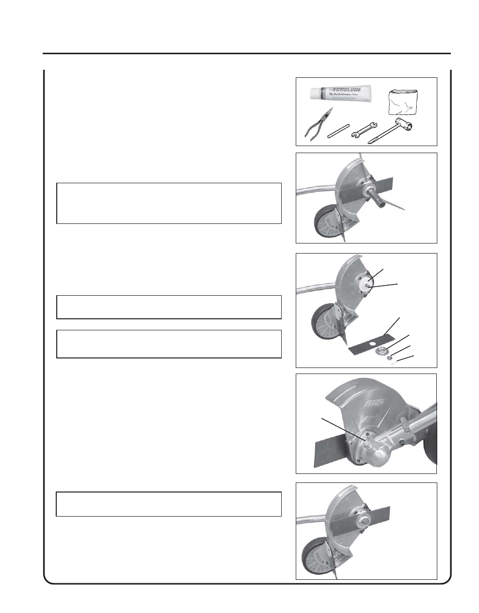 Blade replacement/lubrication | Echo PE-230 Serial 06001001 - 06999999 User Manual | Page 21 / 28