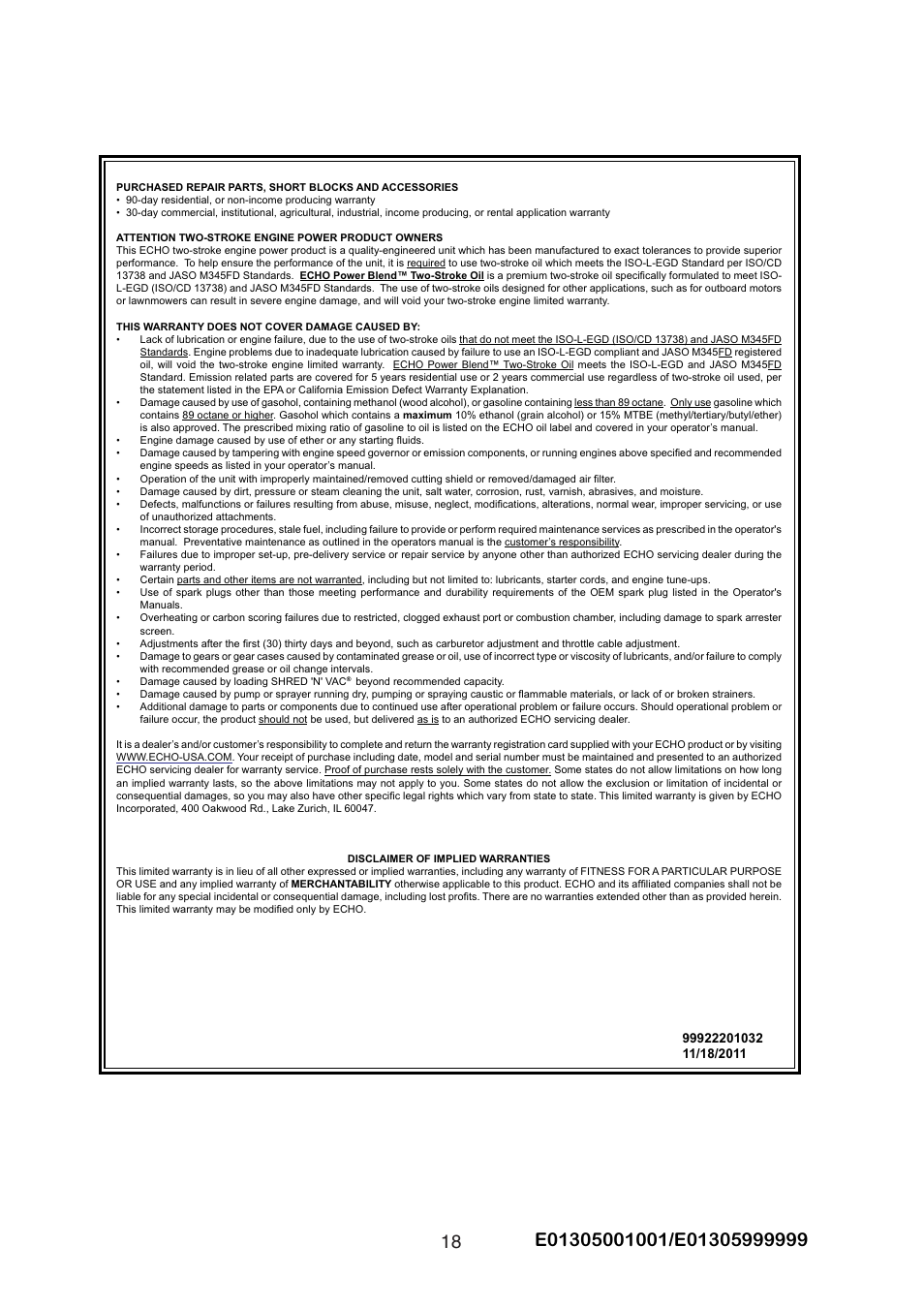 Echo EDR-210 User Manual | Page 20 / 20