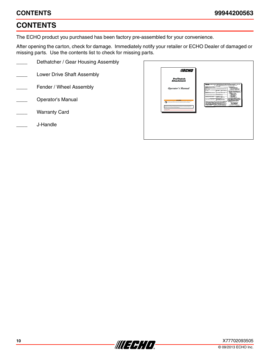 Echo 99944200563 User Manual | Page 10 / 24