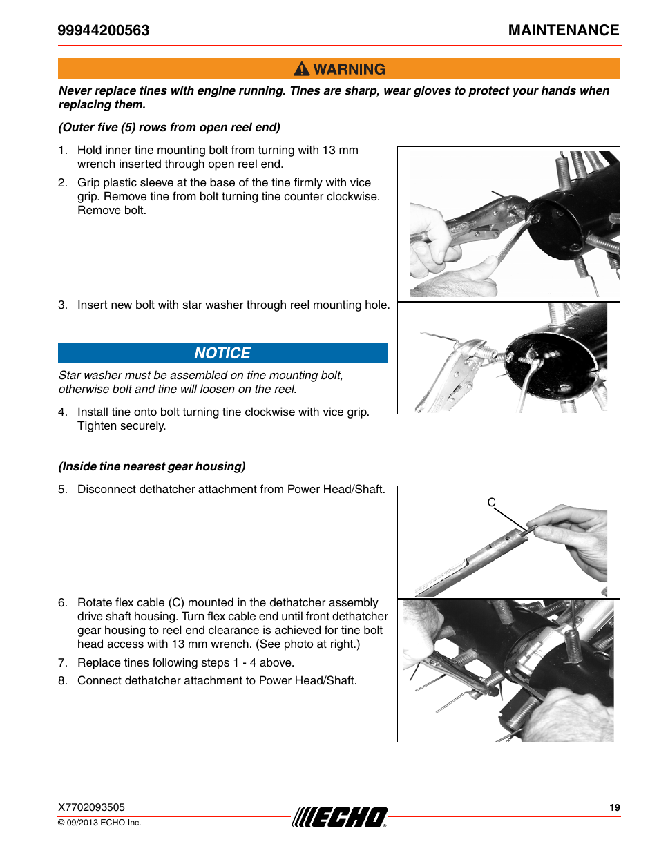 Echo 99944200563 User Manual | Page 19 / 24