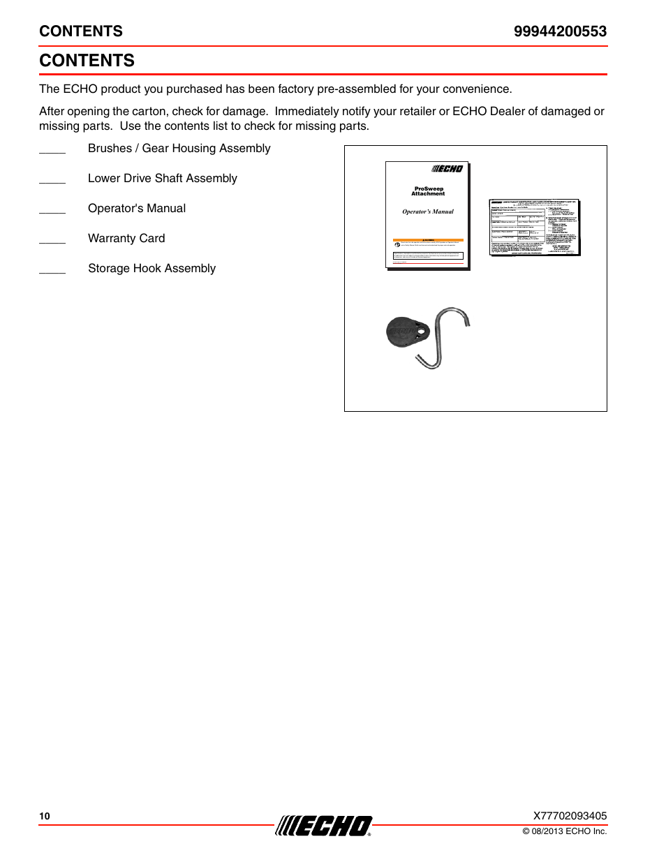 Echo 99944200553 User Manual | Page 10 / 24
