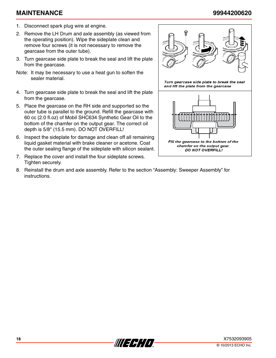 Echo 99944200620 User Manual | Page 18 / 24