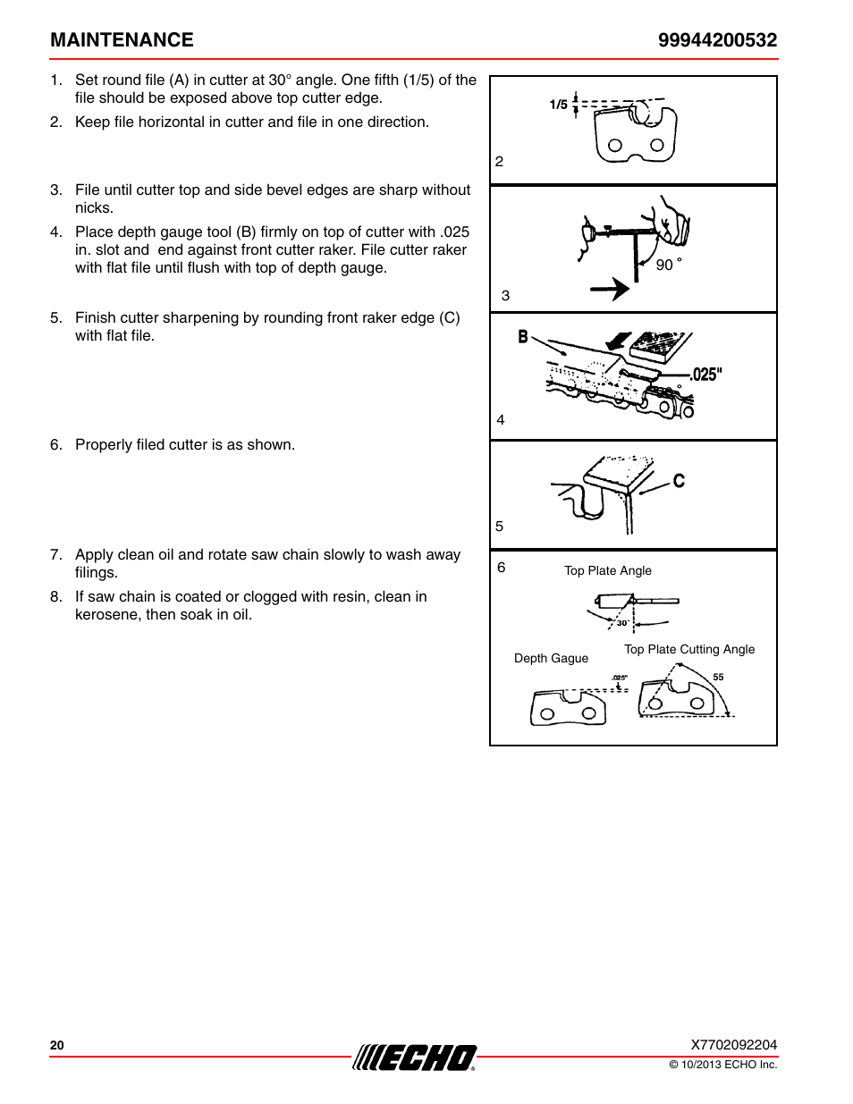 Echo 99944200532 User Manual | Page 20 / 28