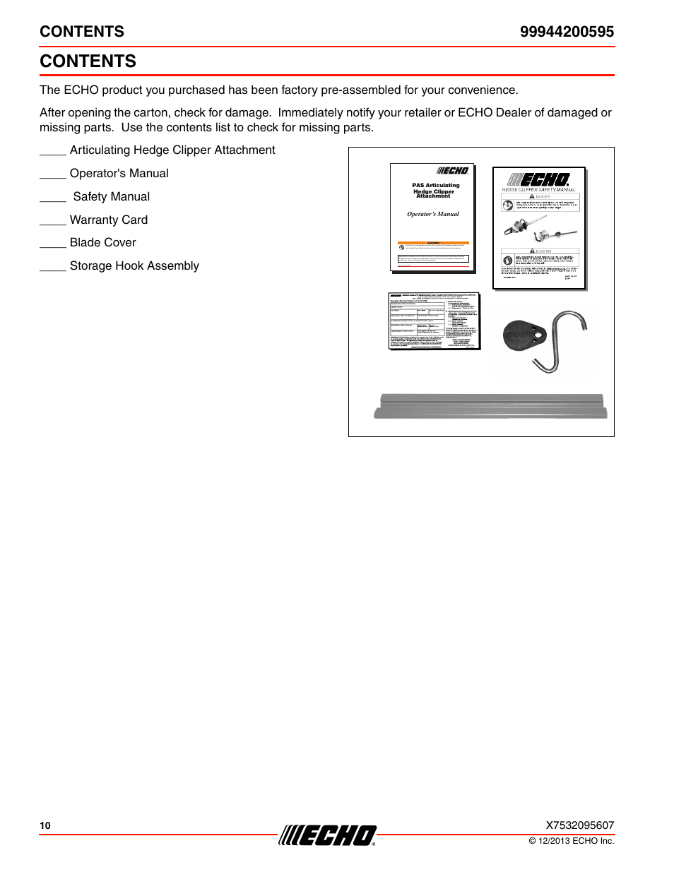 Echo 99944200595 User Manual | Page 10 / 24