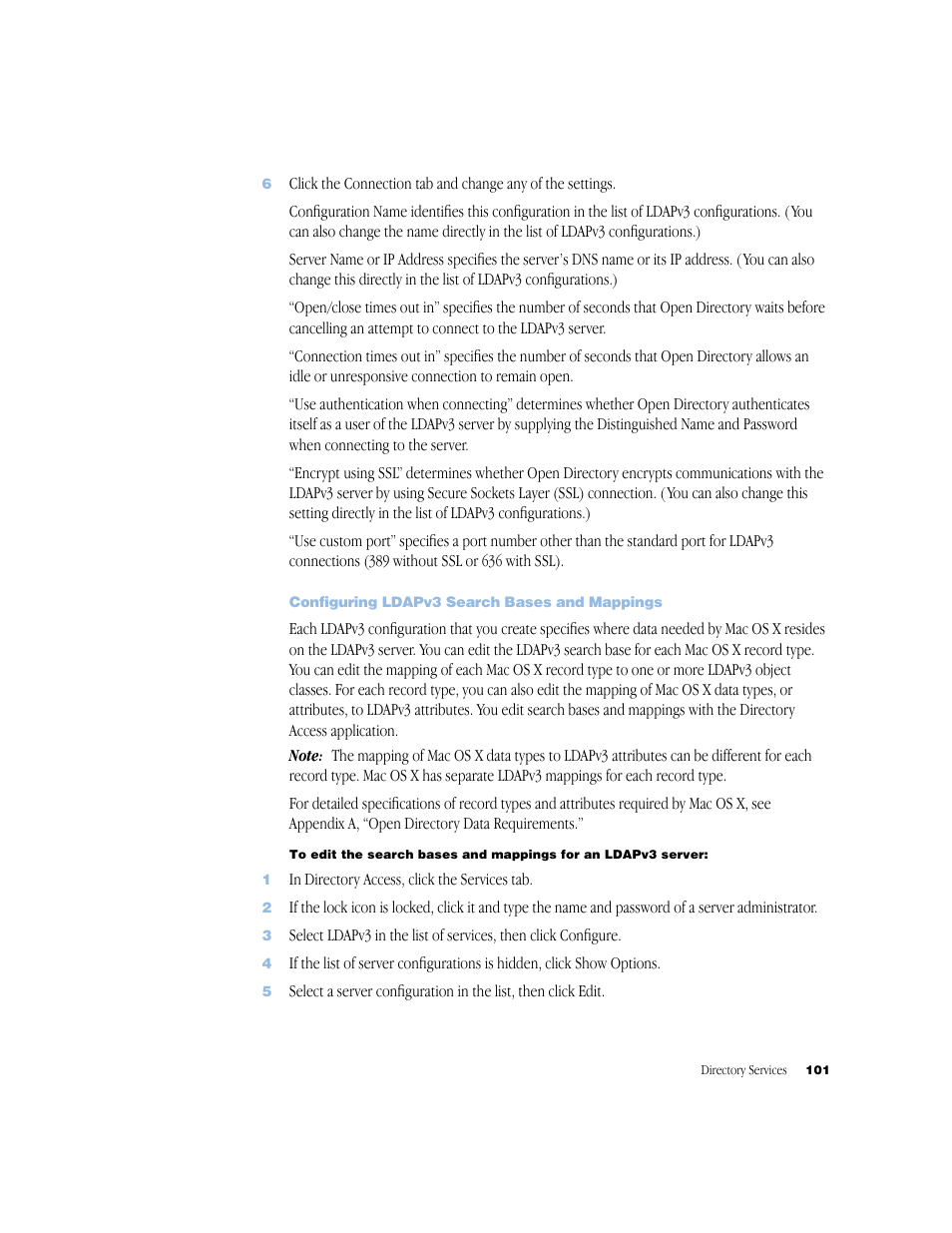 Configuring ldapv3 search bases and mappings | Apple Mac OS X Server (Administrator’s Guide) User Manual | Page 101 / 622