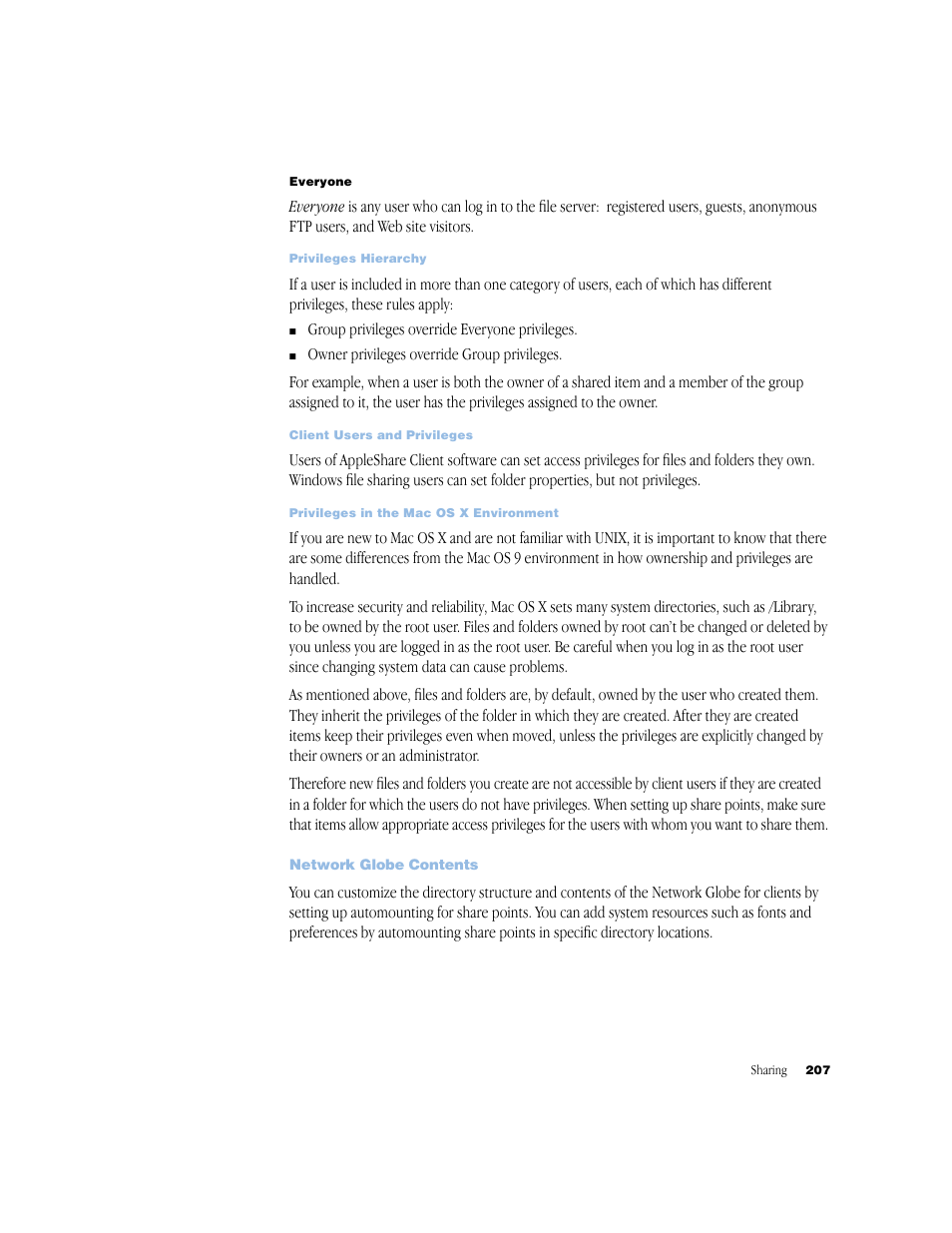 Network globe contents | Apple Mac OS X Server (Administrator’s Guide) User Manual | Page 207 / 622