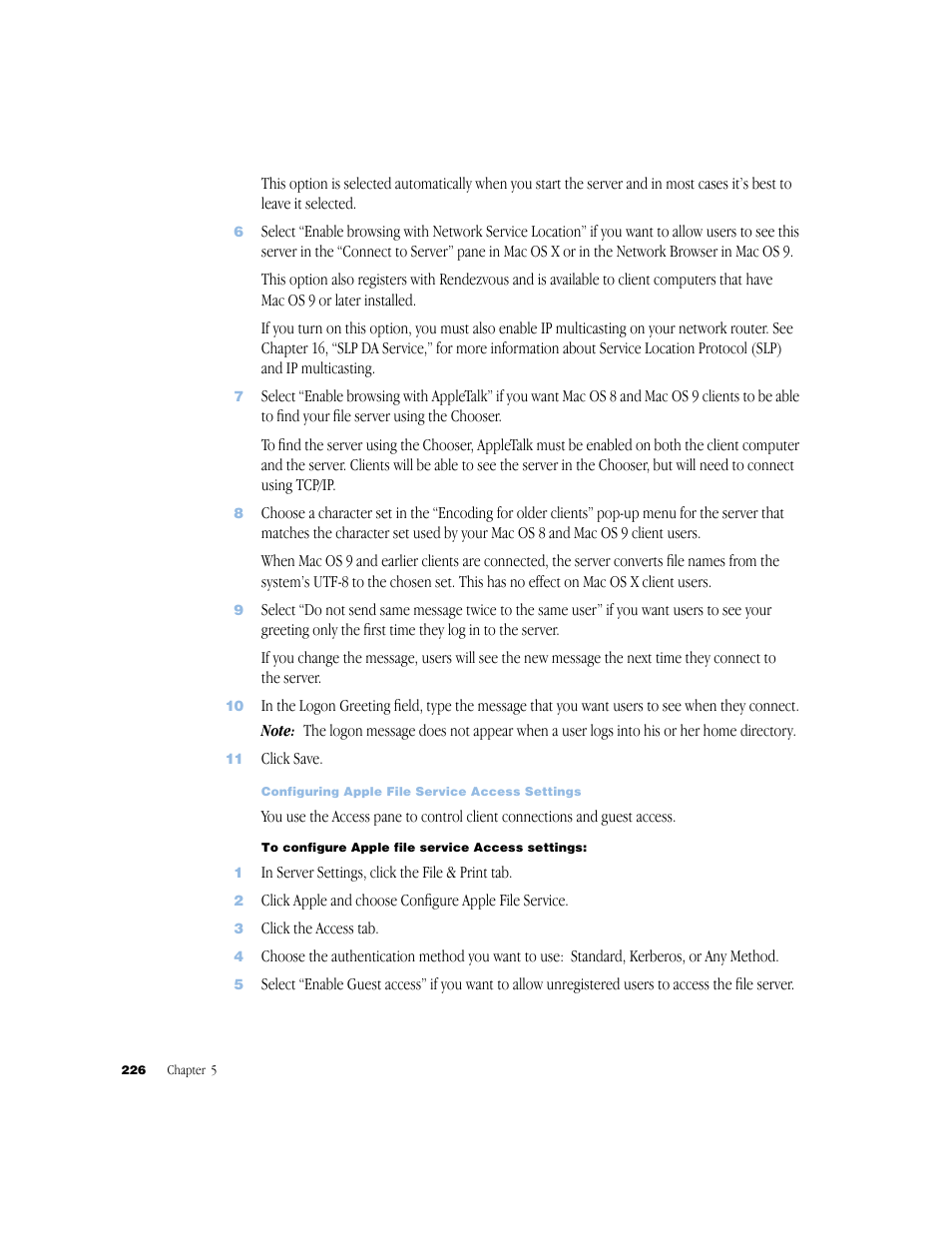 Apple Mac OS X Server (Administrator’s Guide) User Manual | Page 226 / 622