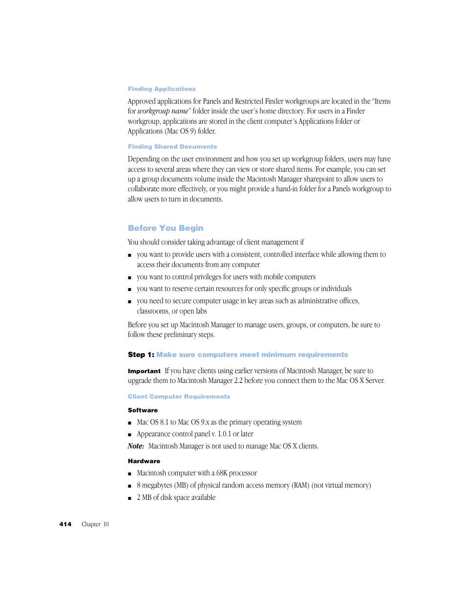 Before you begin | Apple Mac OS X Server (Administrator’s Guide) User Manual | Page 414 / 622
