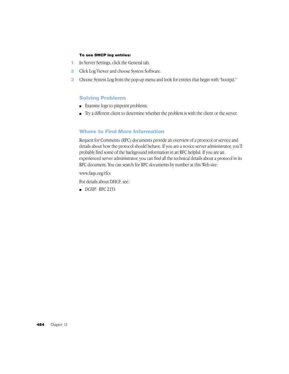 Solving problems, Where to find more information | Apple Mac OS X Server (Administrator’s Guide) User Manual | Page 484 / 622