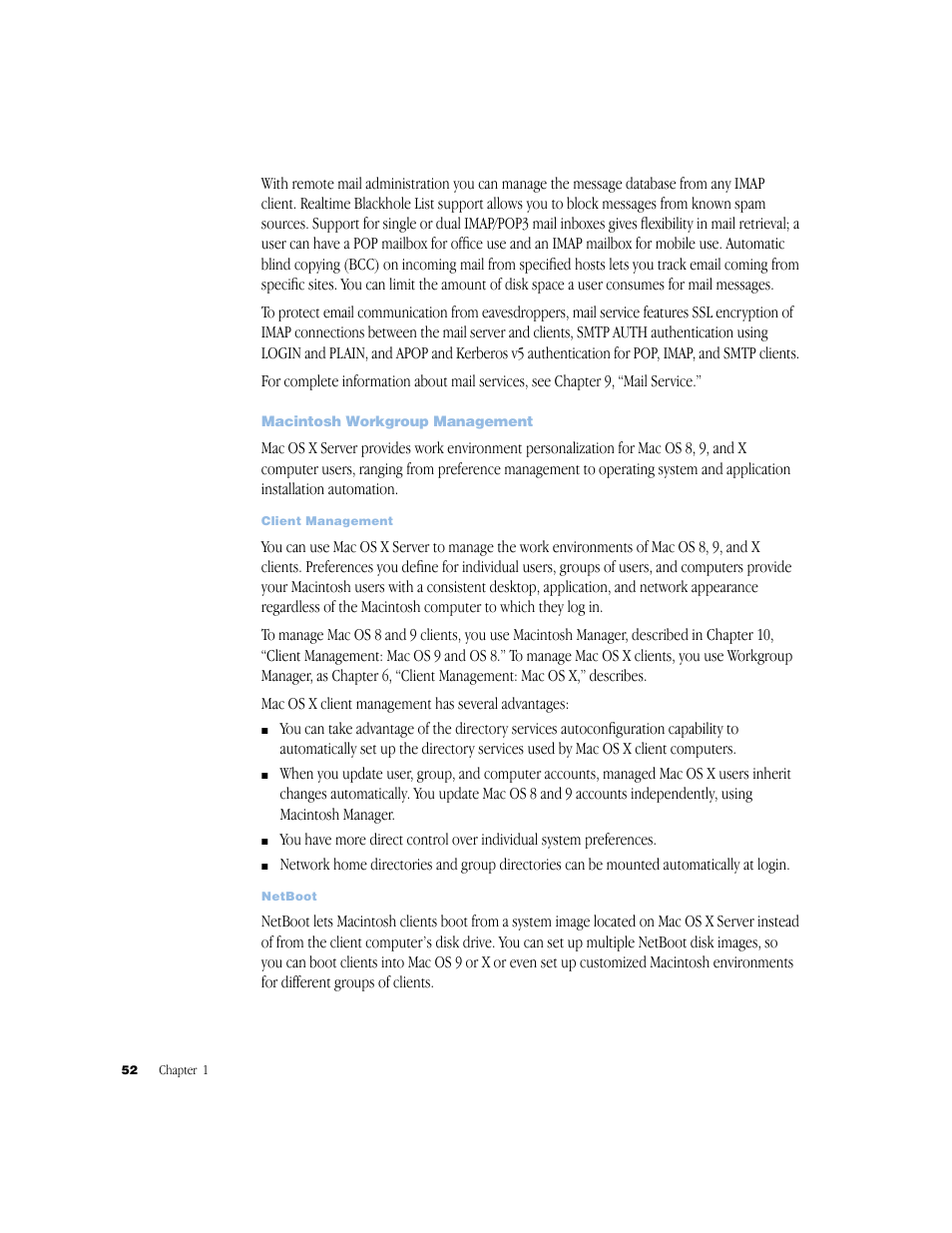 Macintosh workgroup management | Apple Mac OS X Server (Administrator’s Guide) User Manual | Page 52 / 622