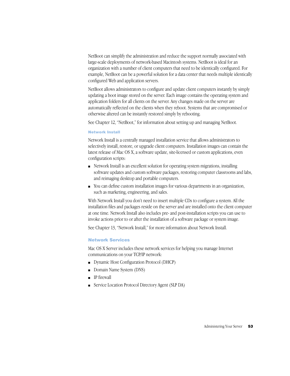 Network services | Apple Mac OS X Server (Administrator’s Guide) User Manual | Page 53 / 622