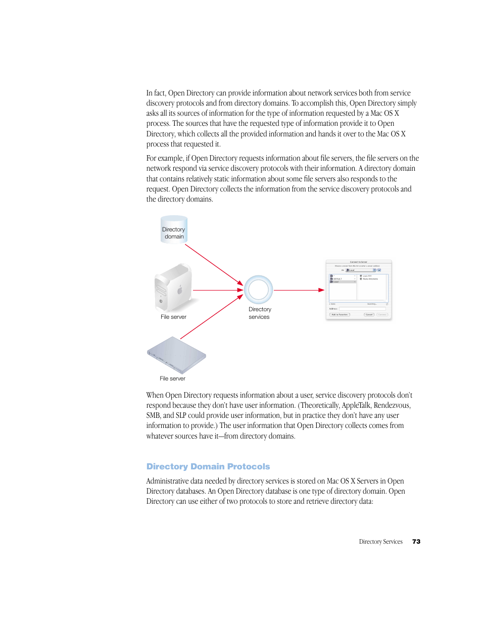 Directory domain protocols | Apple Mac OS X Server (Administrator’s Guide) User Manual | Page 73 / 622