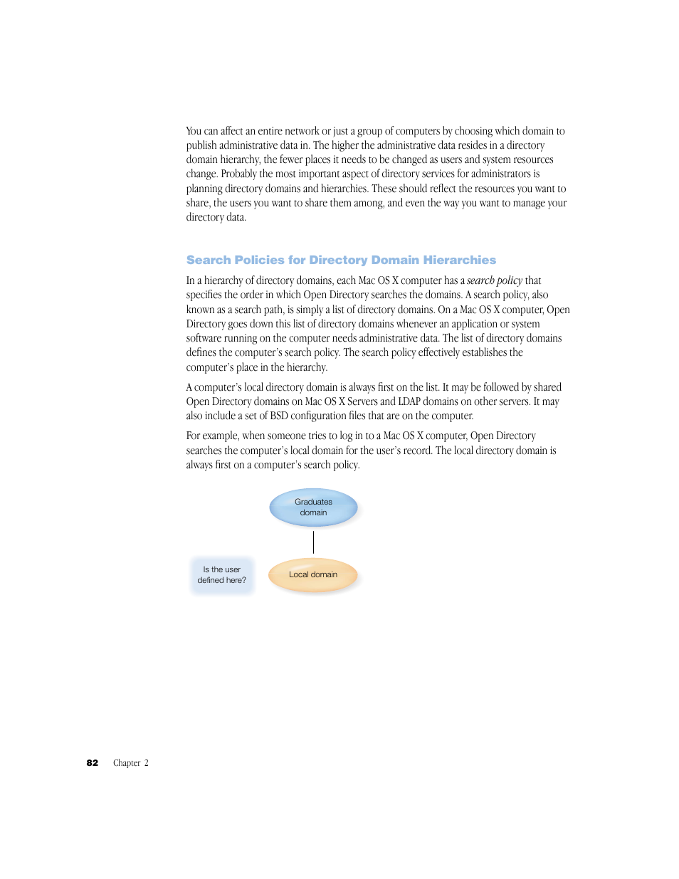 Search policies for directory domain hierarchies | Apple Mac OS X Server (Administrator’s Guide) User Manual | Page 82 / 622