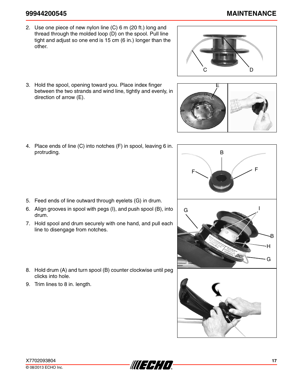 Echo 99944200545 User Manual | Page 17 / 24