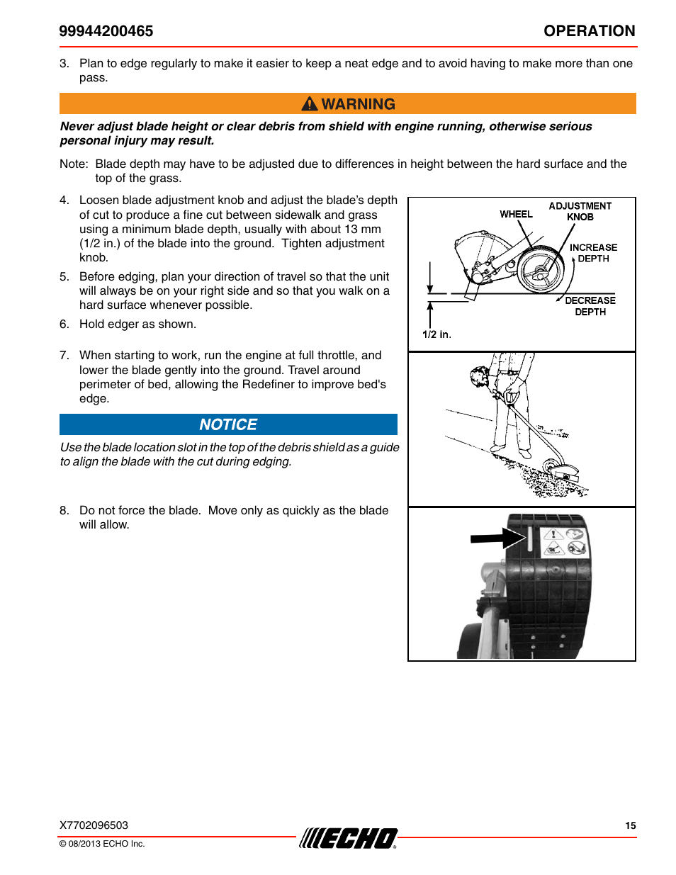 Echo 99944200465 User Manual | Page 15 / 24