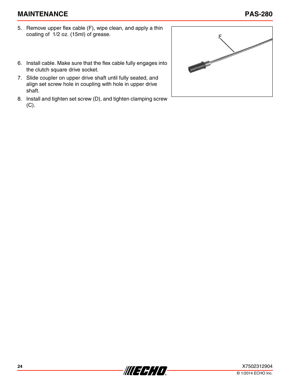 Maintenance pas-280 | Echo PAS-280 User Manual | Page 24 / 32