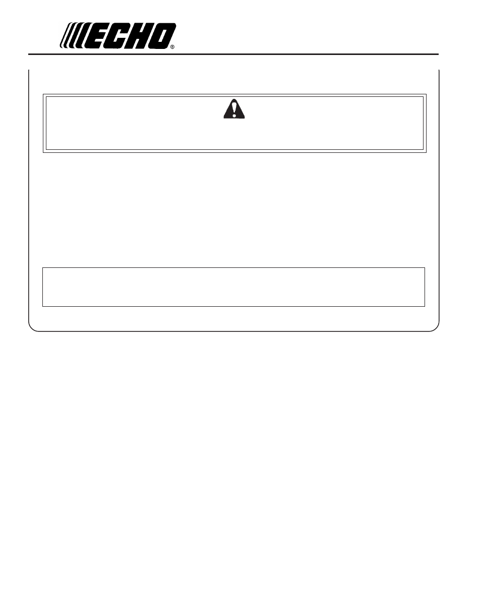 Warning danger | Echo PAS-230 User Manual | Page 10 / 24