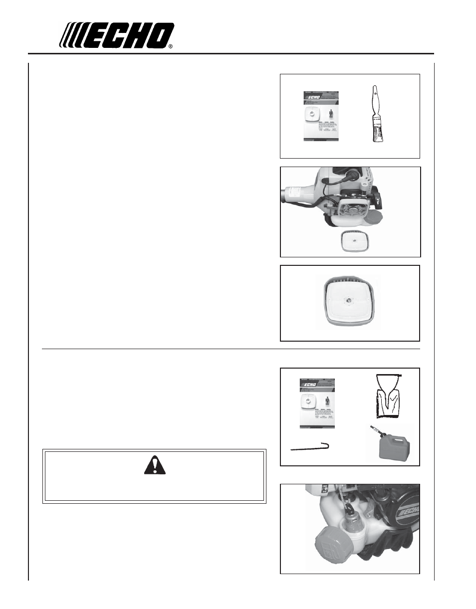 Warning danger | Echo PAS-230 User Manual | Page 16 / 24