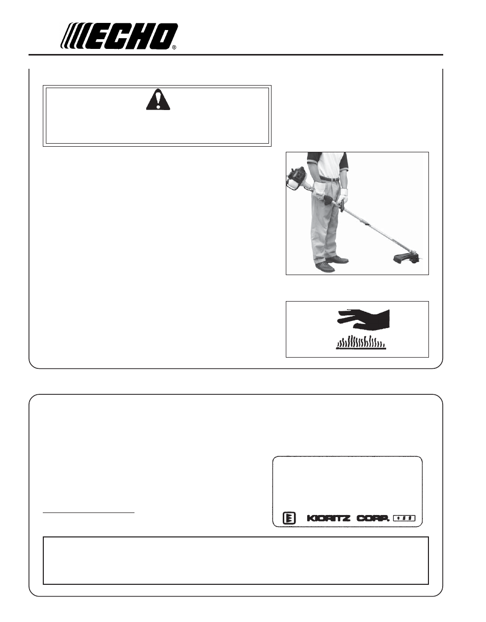 Warning danger | Echo PAS-230 User Manual | Page 6 / 24