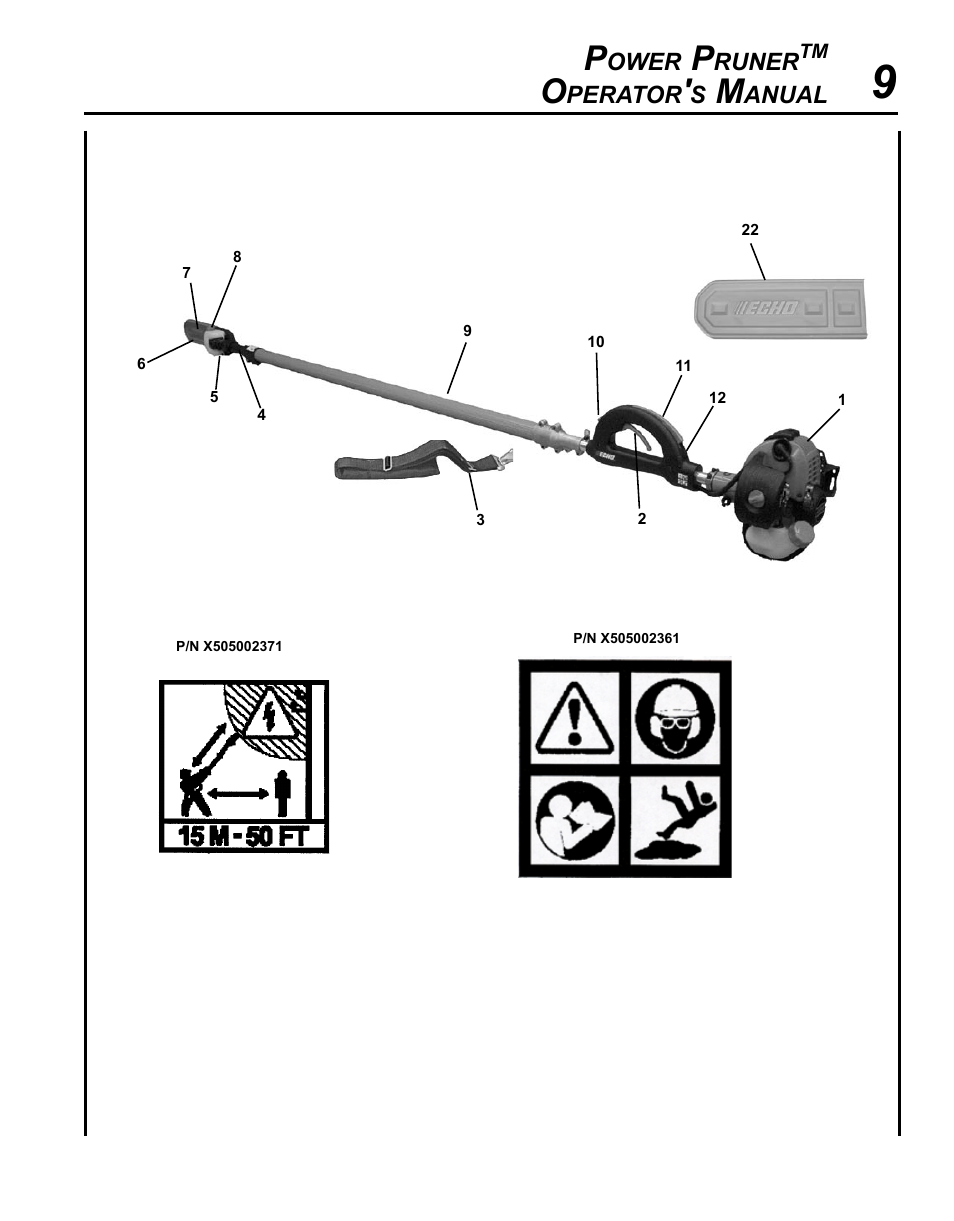 Echo PPT-280 Serial E08612001001 - E08612005941 User Manual | Page 9 / 40